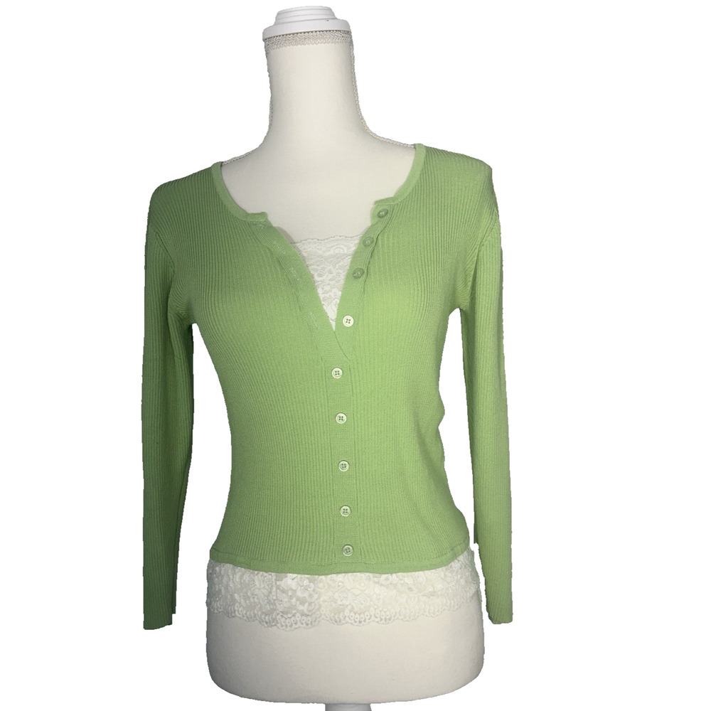 Vintage Vampire Diaries Elena Gilbert sweater Boho Fairy lace decolletage ‎ Sz M